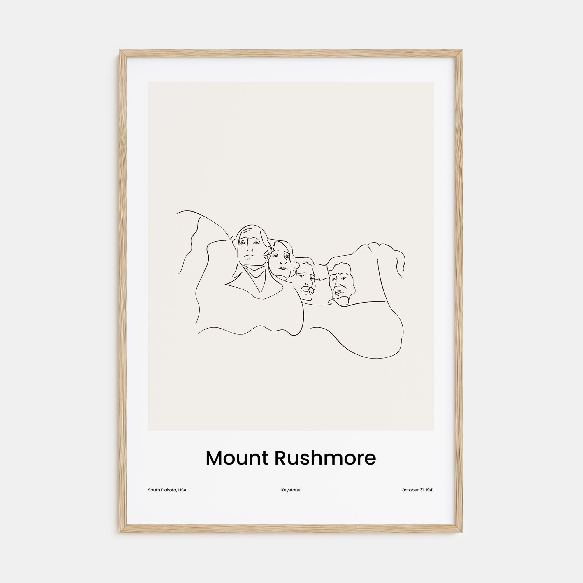 Mount Rushmore Drawn Poster
