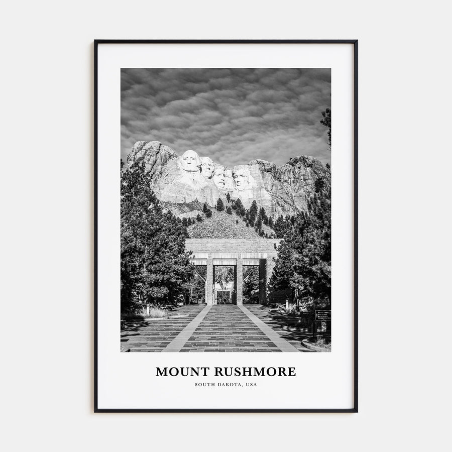 Mount Rushmore Portrait B&W Poster