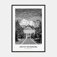 Mount Rushmore Portrait B&W Poster