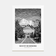 Mount Rushmore Portrait B&W Poster