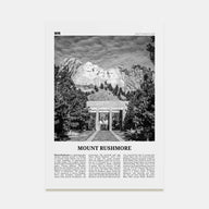 Mount Rushmore Travel B&W Poster