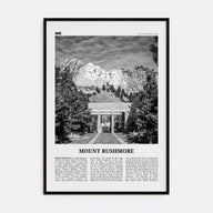Mount Rushmore Travel B&W Poster