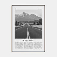 Mount Shasta Travel B&W Poster