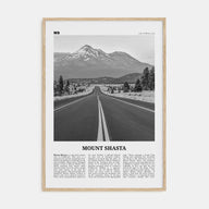 Mount Shasta Travel B&W Poster