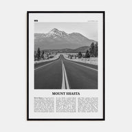 Mount Shasta Travel B&W Poster