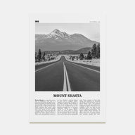 Mount Shasta Travel B&W Poster