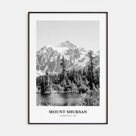 Mount Shuksan Portrait B&W Poster