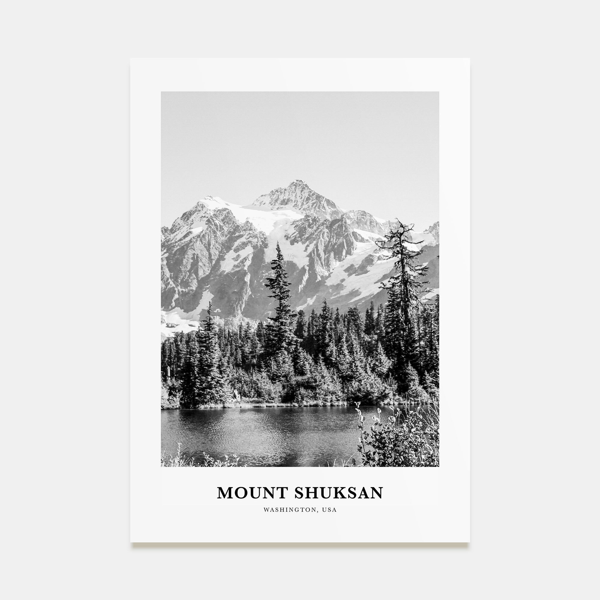 Mount Shuksan Portrait B&W Poster