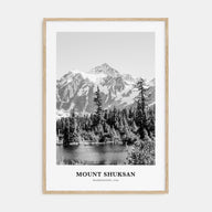 Mount Shuksan Portrait B&W Poster