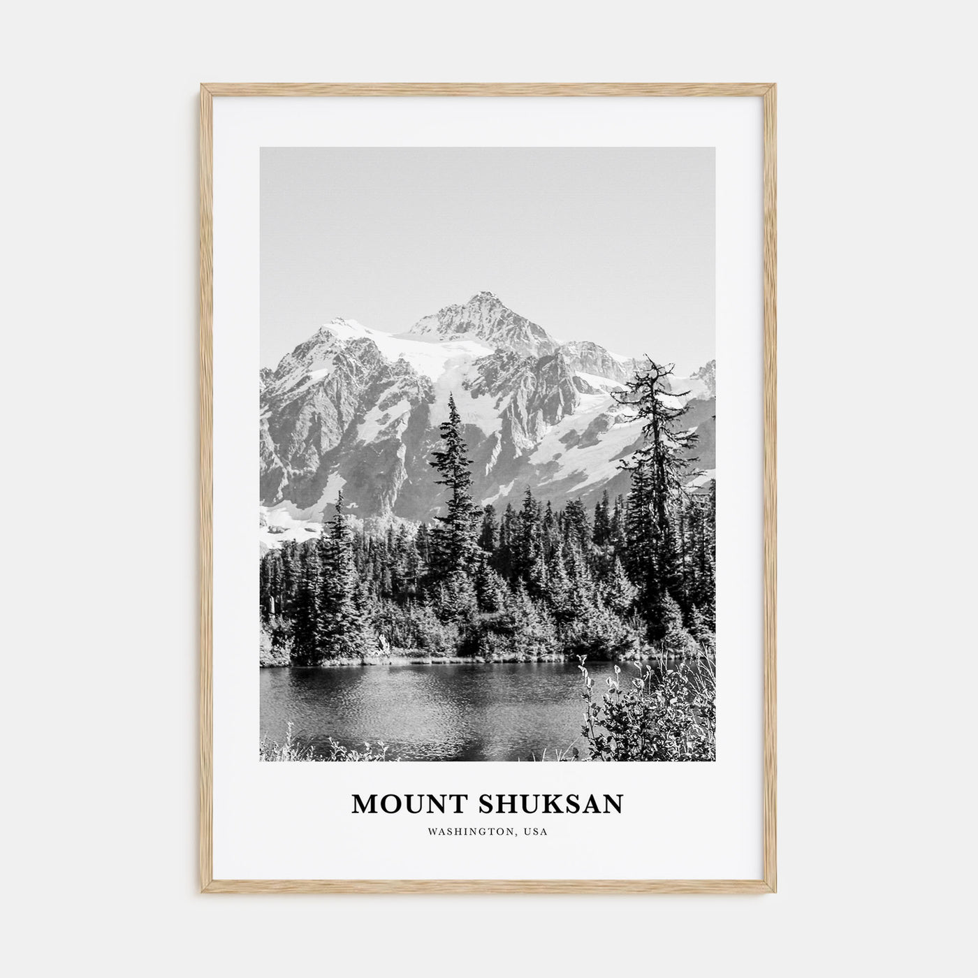 Mount Shuksan Portrait B&W Poster