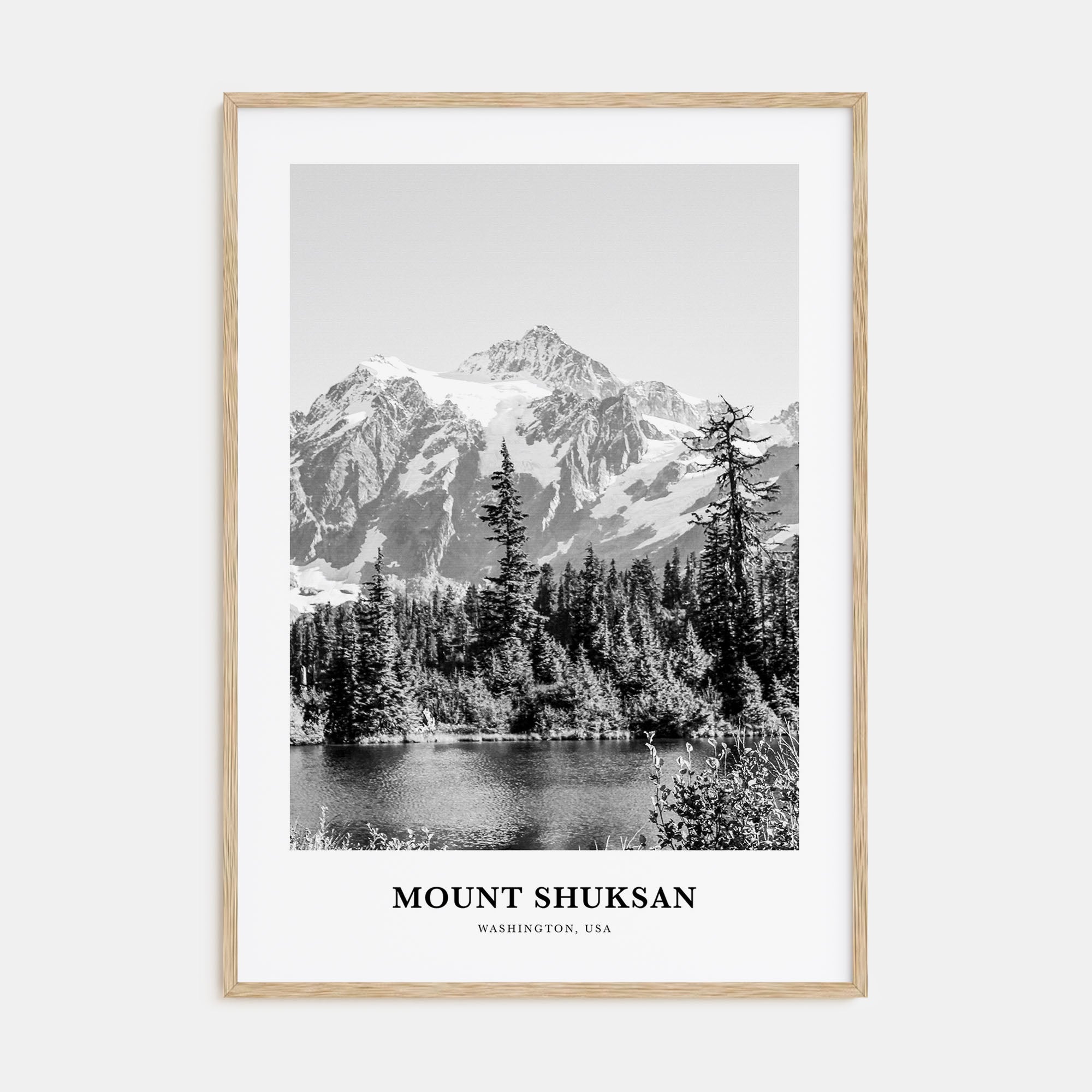 Mount Shuksan Portrait B&W Poster