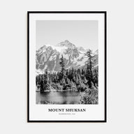 Mount Shuksan Portrait B&W Poster
