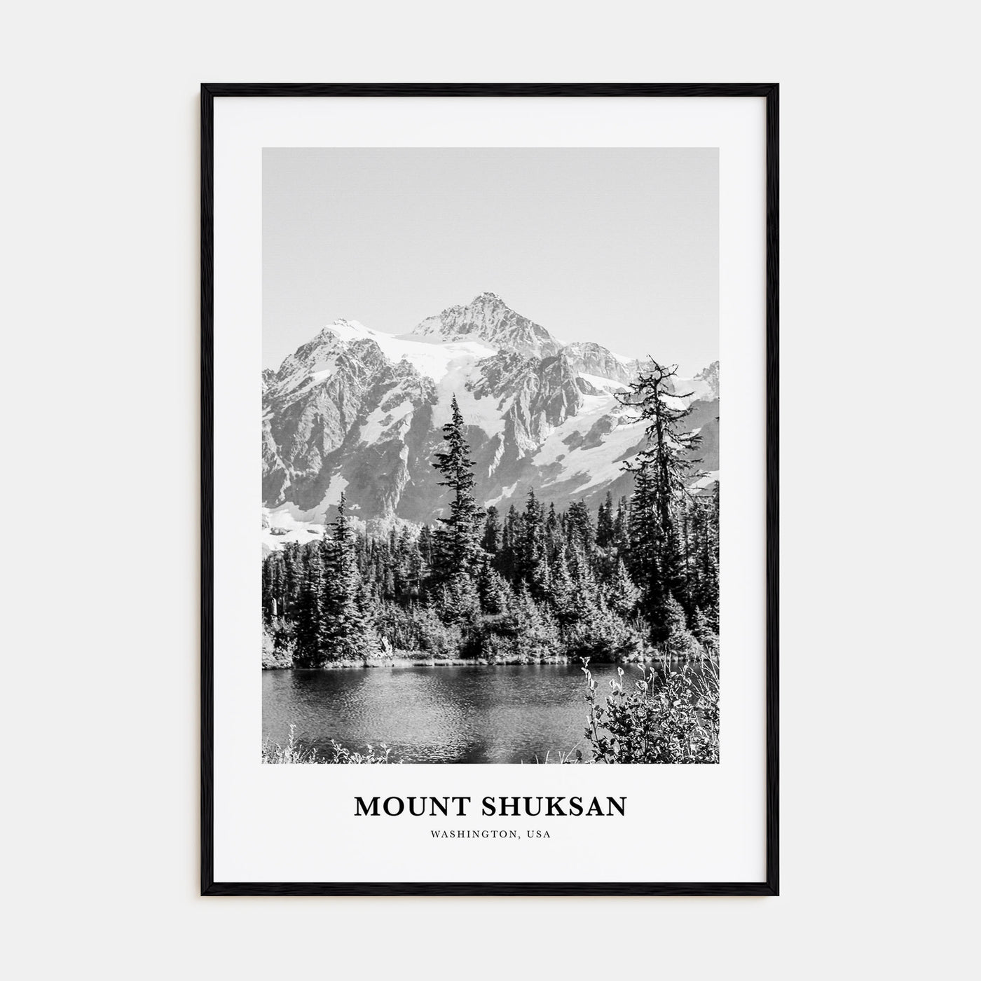 Mount Shuksan Portrait B&W Poster