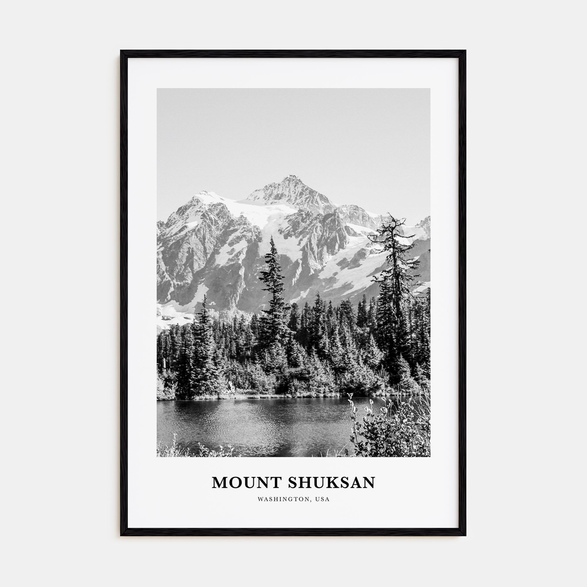 Mount Shuksan Portrait B&W Poster