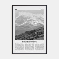 Mount Snowdon Travel B&W Poster