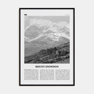 Mount Snowdon Travel B&W Poster