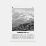 Mount Snowdon Travel B&W Poster