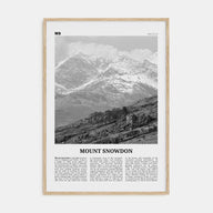 Mount Snowdon Travel B&W Poster