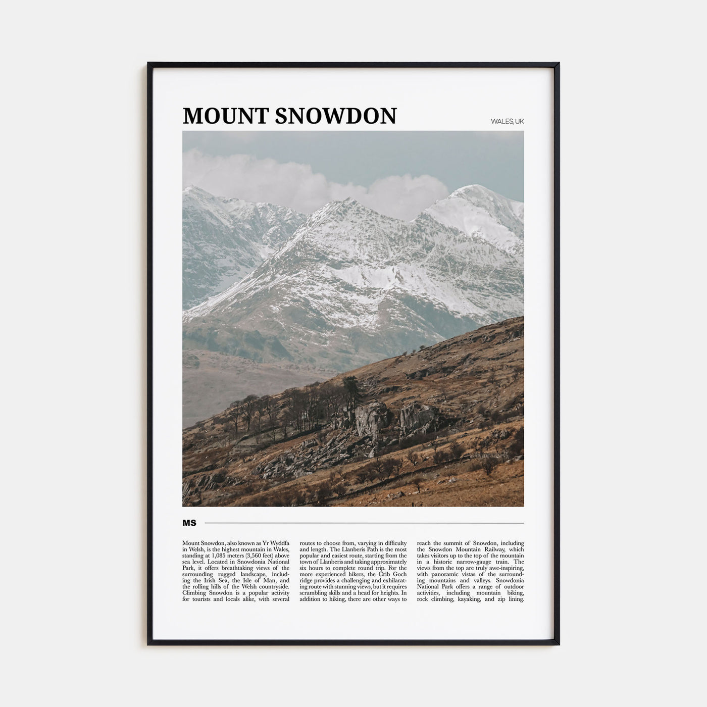 Mount Snowdon Travel Color Poster