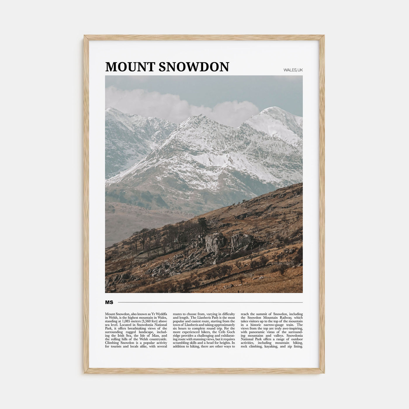 Mount Snowdon Travel Color Poster