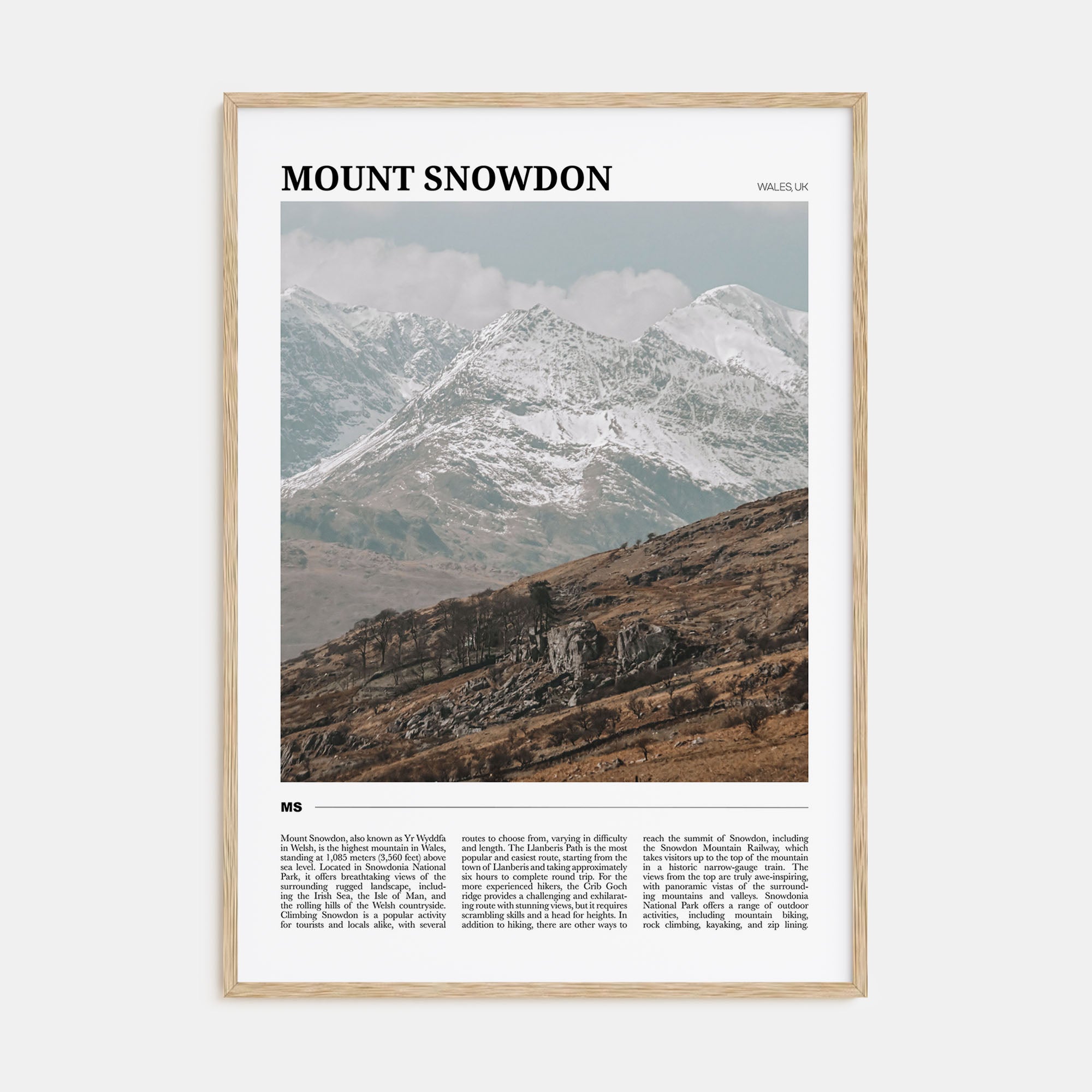 Mount Snowdon Travel Color Poster