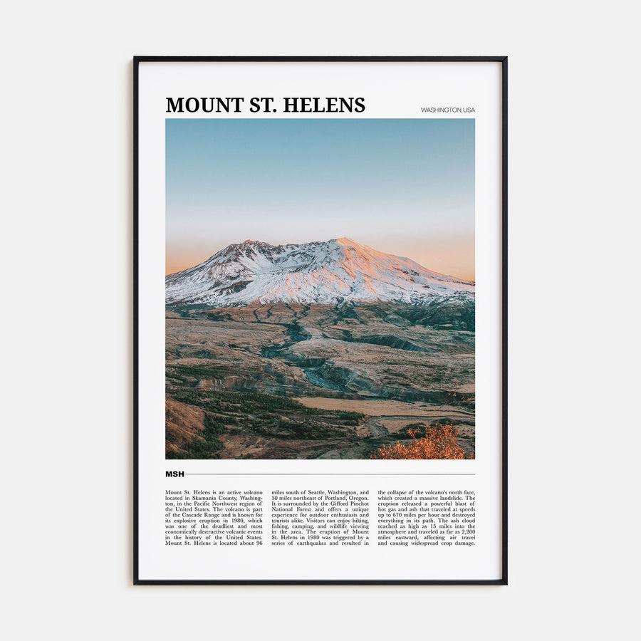 Mount St. Helens Travel Color Poster