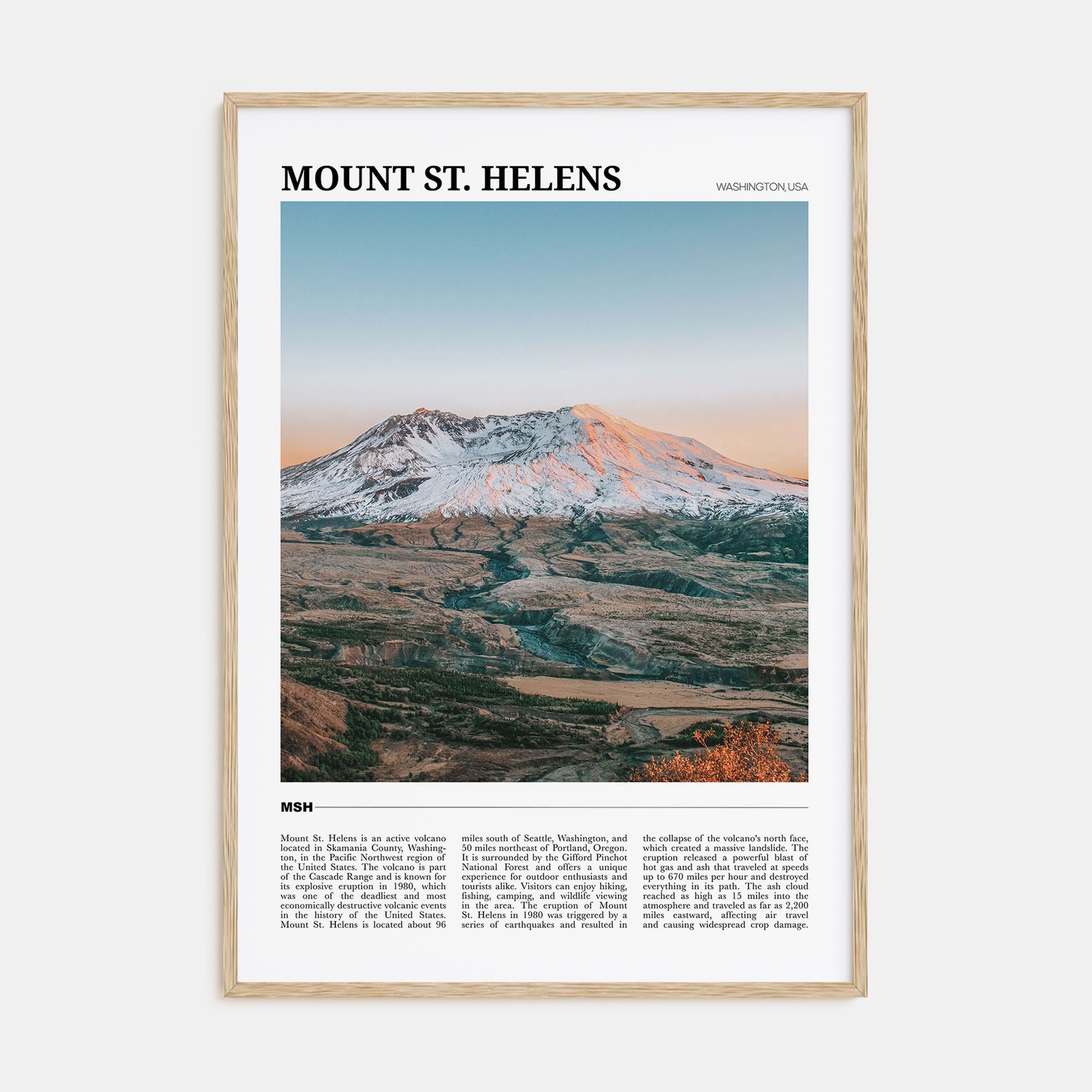 Mount St. Helens Travel Color Poster