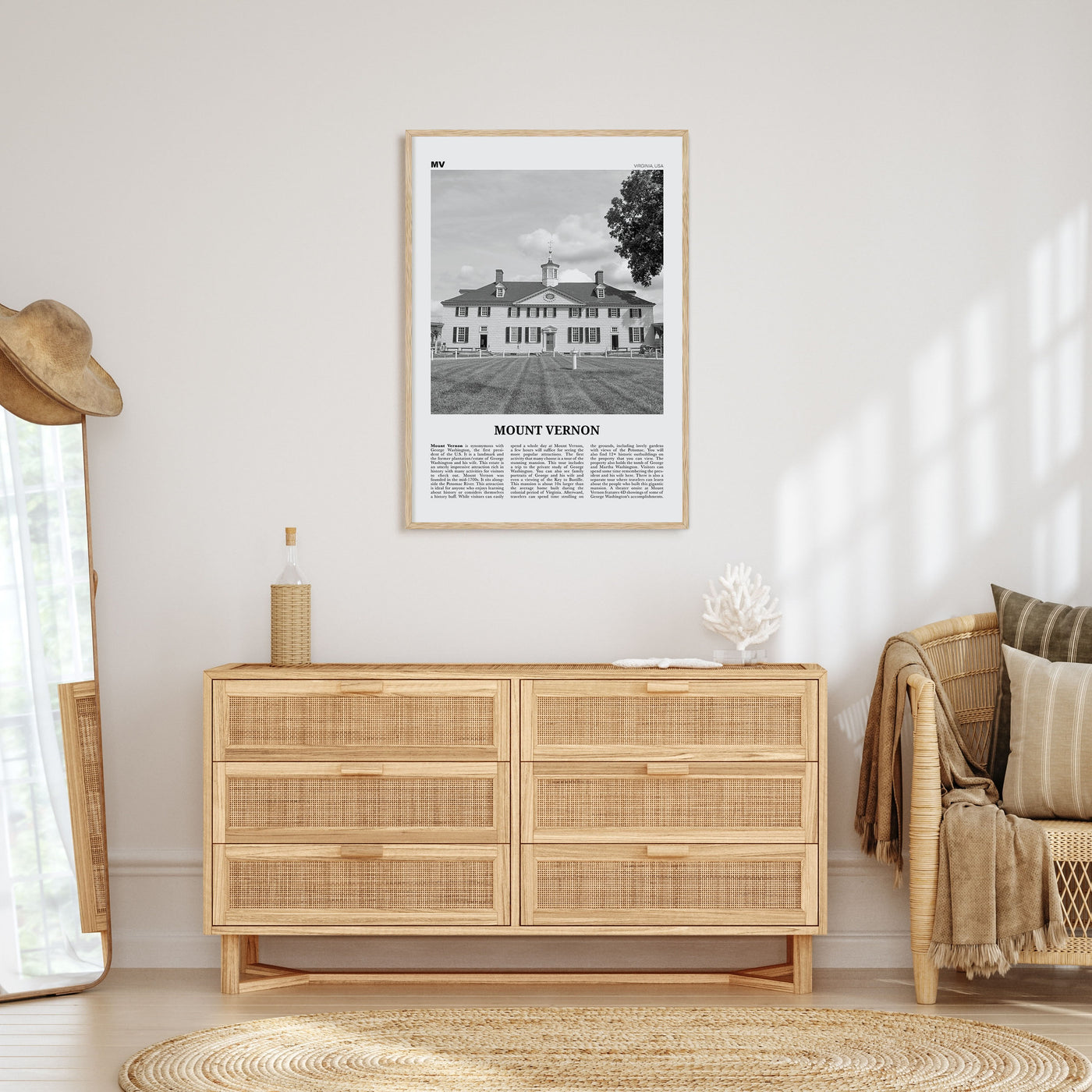 Mount Vernon Travel B&W Poster