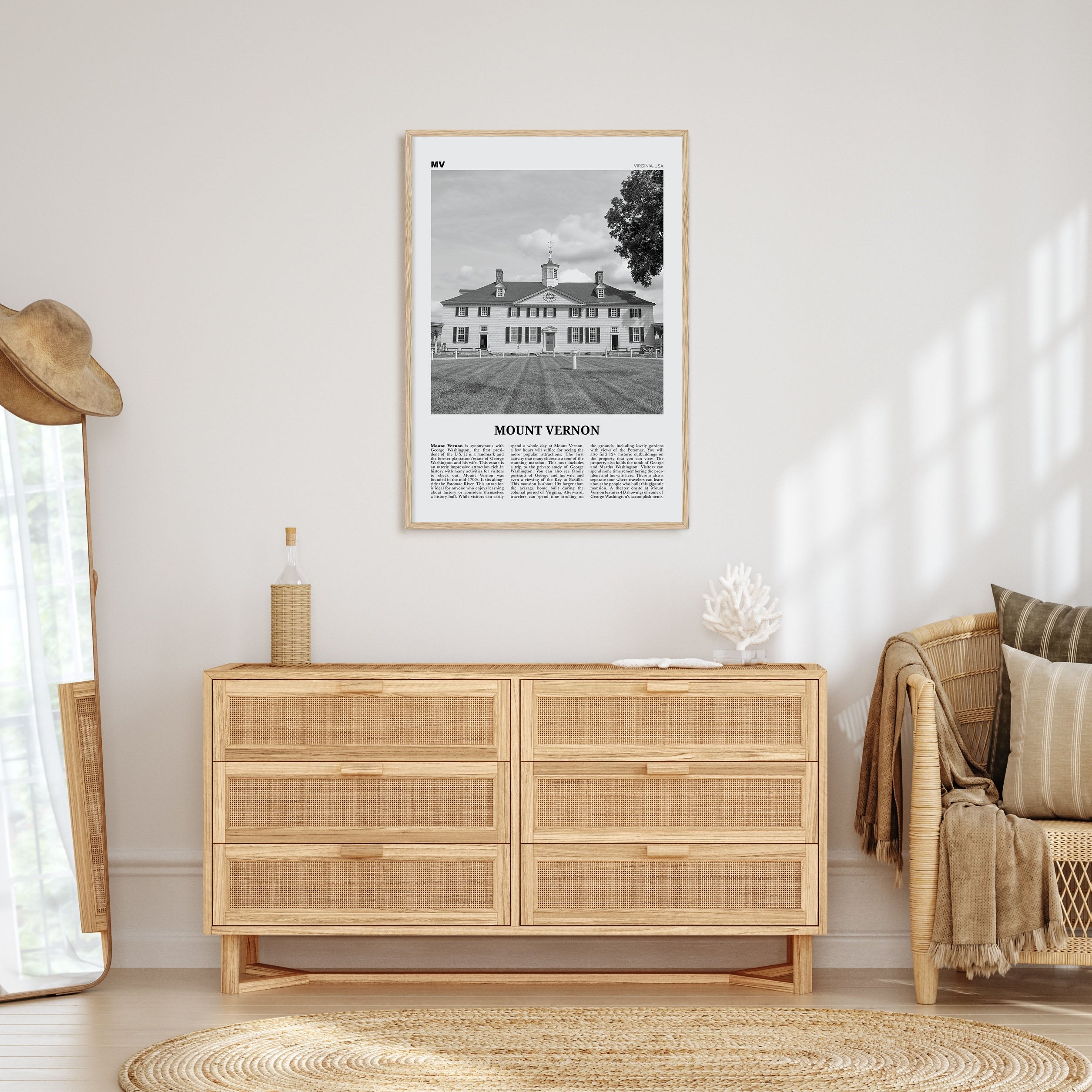 Mount Vernon Travel B&W Poster