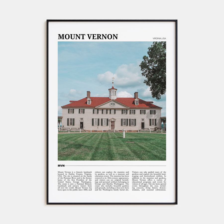 Mount Vernon Travel Color Poster