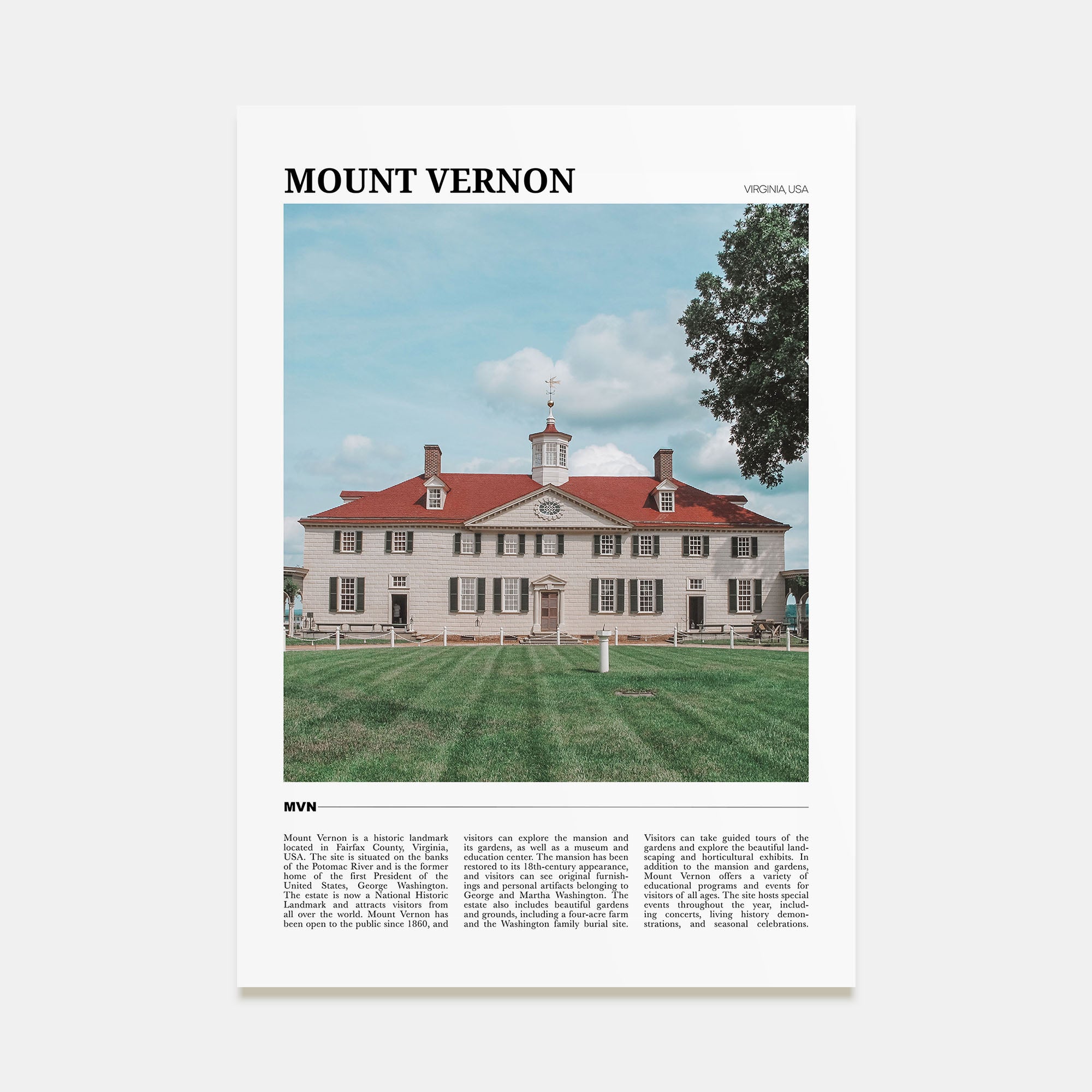 Mount Vernon Travel Color Poster