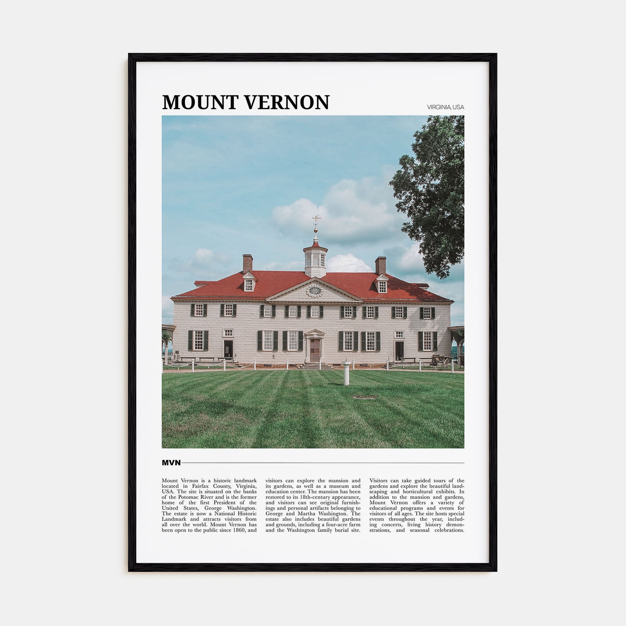 Mount Vernon Travel Color Poster