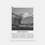 Mount Whitney Travel B&W Poster