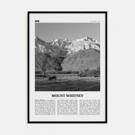 Mount Whitney Travel B&W Poster
