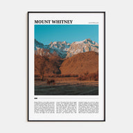 Mount Whitney Travel Color Poster
