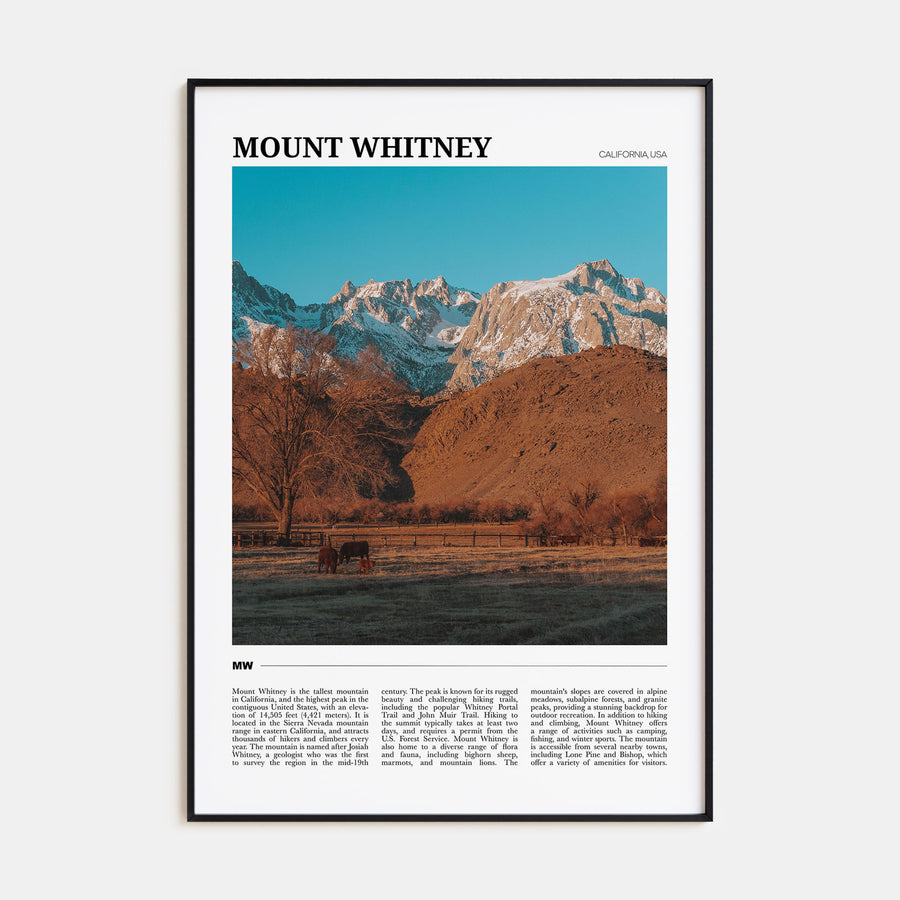 Mount Whitney Travel Color Poster