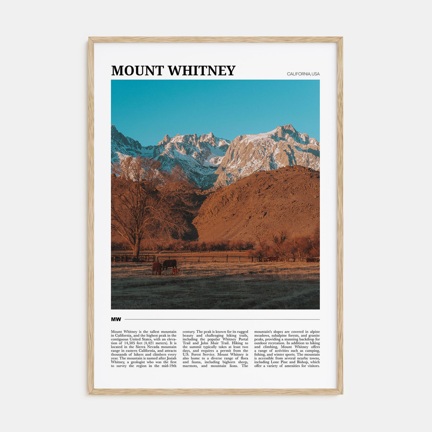 Mount Whitney Travel Color Poster