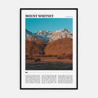 Mount Whitney Travel Color Poster