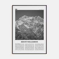 Mount Williamson Travel B&W Poster