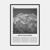 Mount Williamson Travel B&W Poster