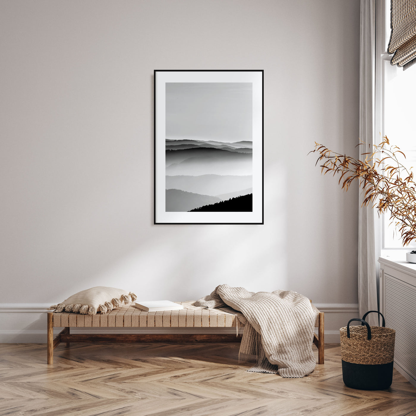 Mountain Landscape Photo B&W No 2 Poster