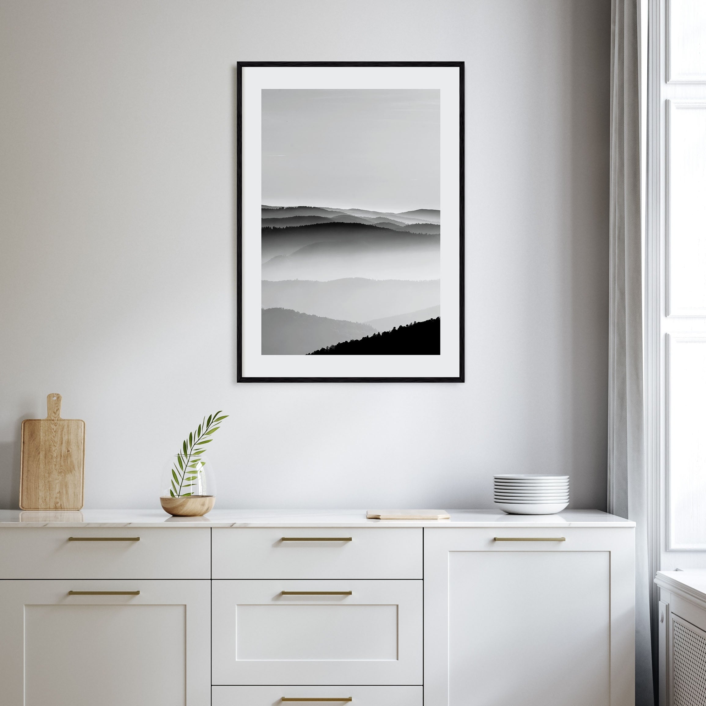 Mountain Landscape Photo B&W No 2 Poster