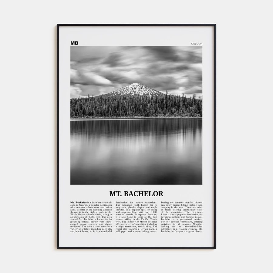 Mt. Bachelor Travel B&W Poster