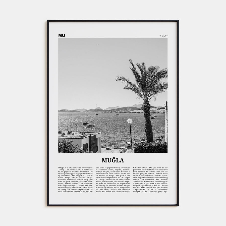 Muğla Travel B&W Poster