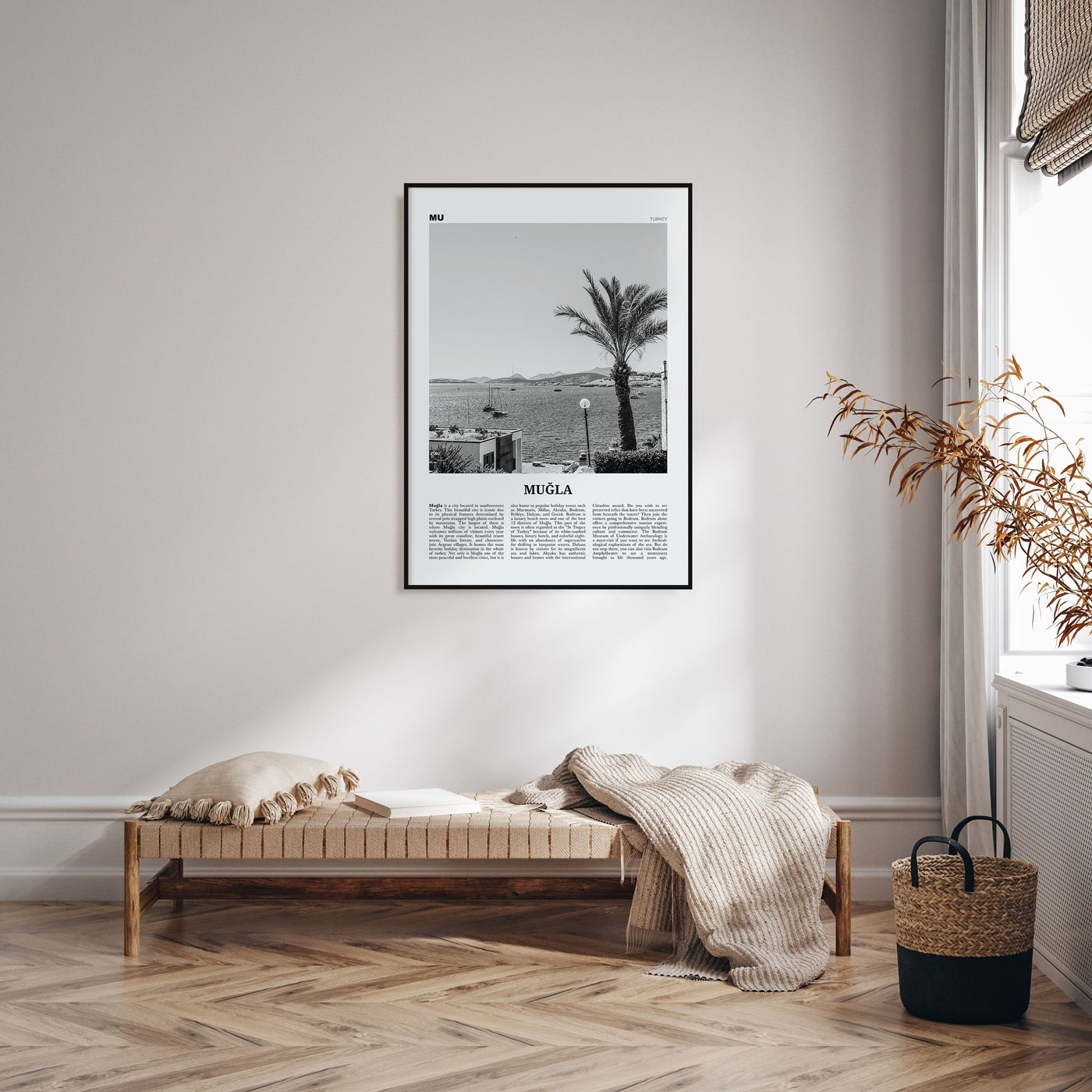 Muğla Travel B&W Poster
