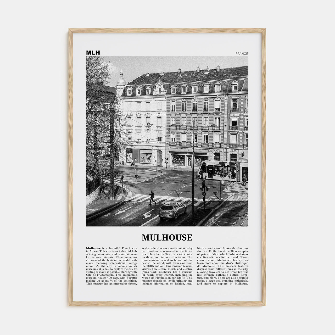 Mulhouse Travel B&W Poster