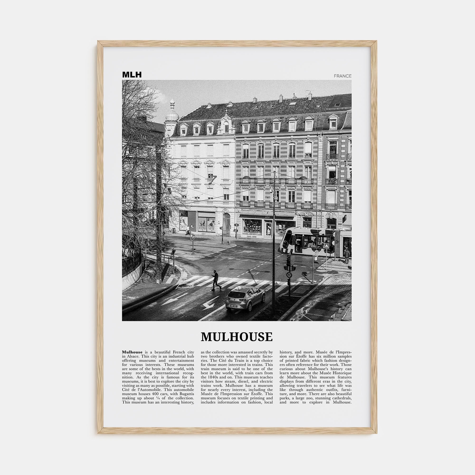 Mulhouse Travel B&W Poster