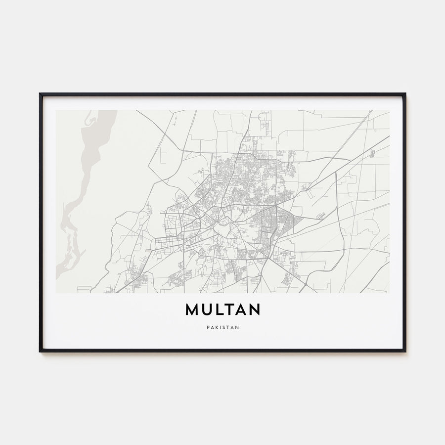 Multan Map Landscape Poster