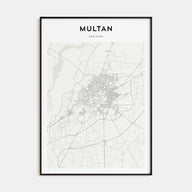 Multan Map Portrait Poster