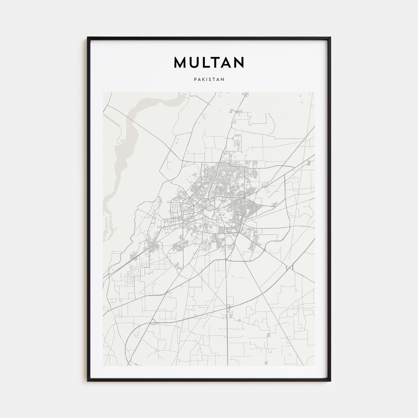 Multan Map Portrait Poster
